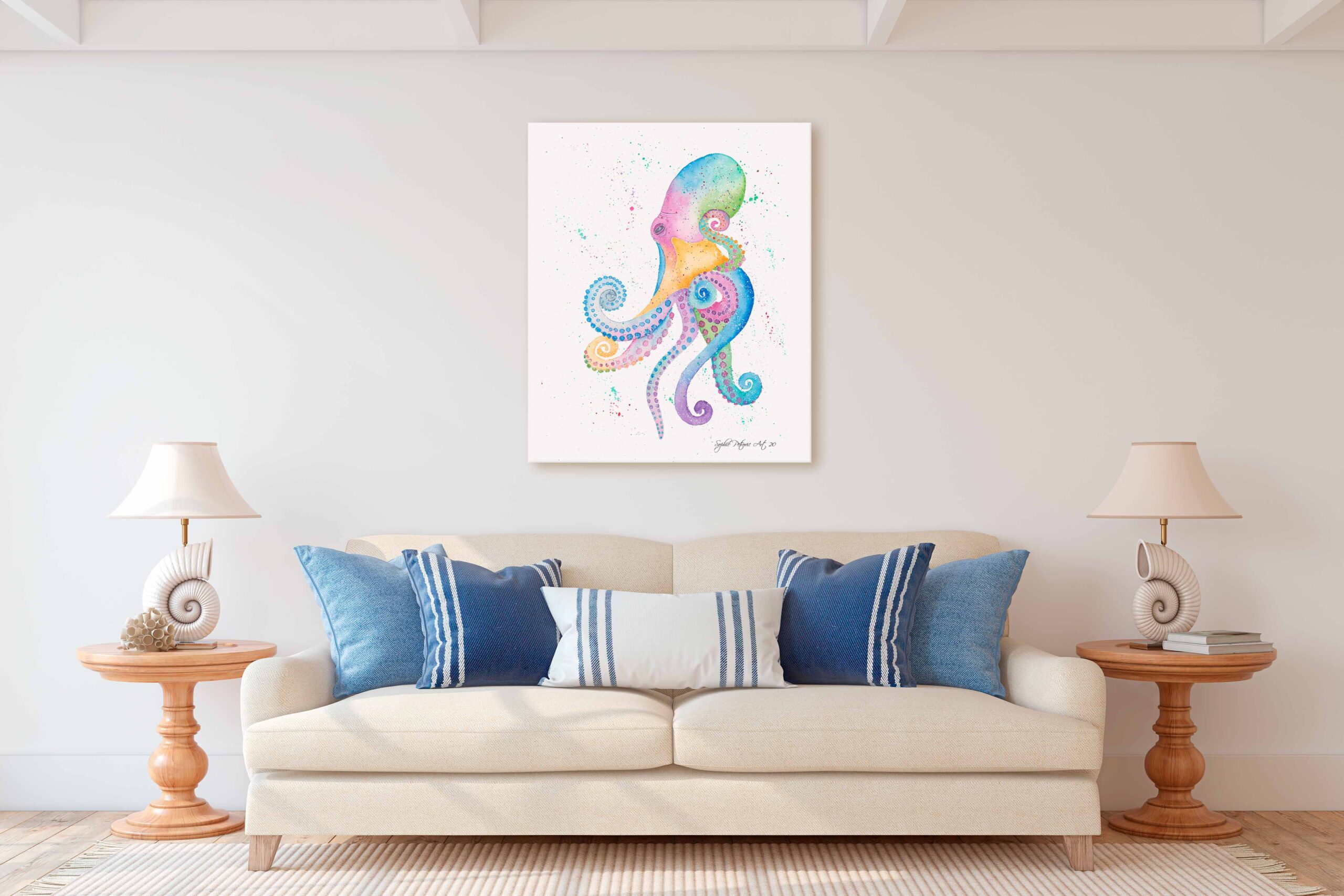 Opal The Octopus Canvas - Sophie Petrovic Art