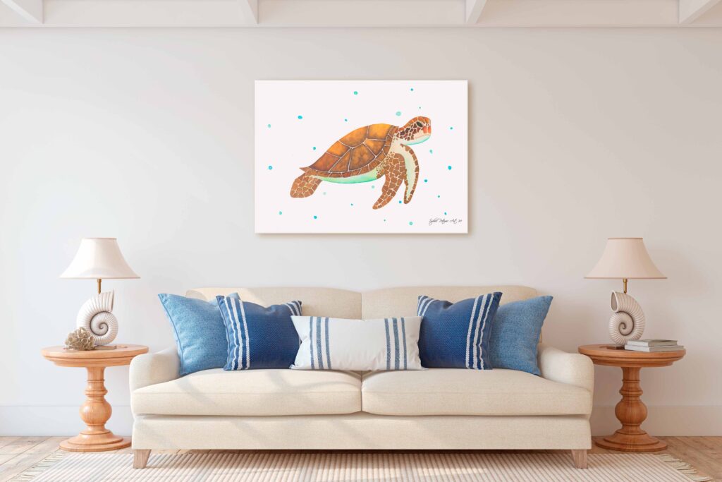 Tom The Turtle Canvas - Sophie Petrovic Art