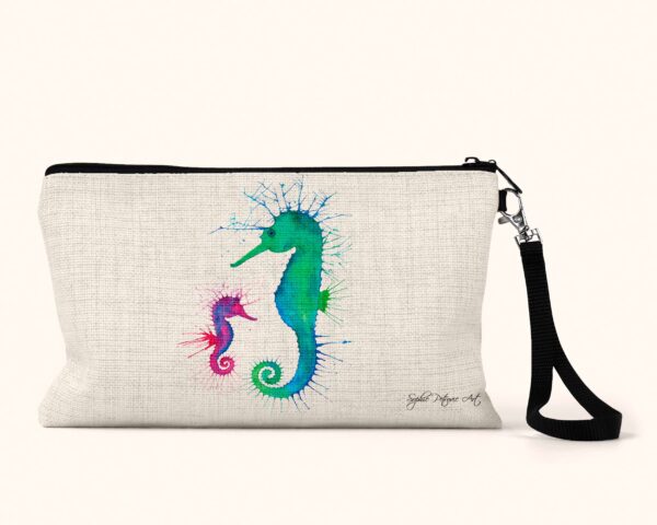 Colourful Seahorses Cosmetic Bag