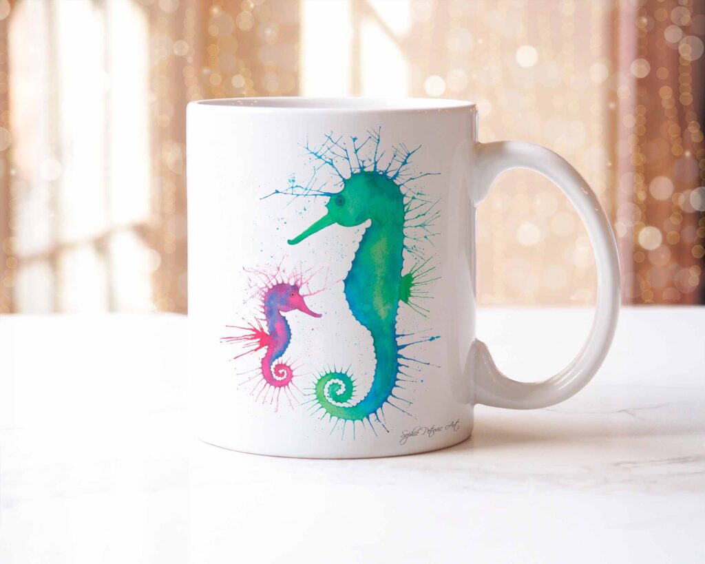 Colourful Seahorses Mug