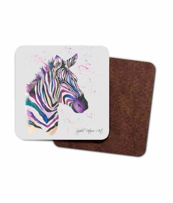 Zoe The Zebra Hardboard Coaster