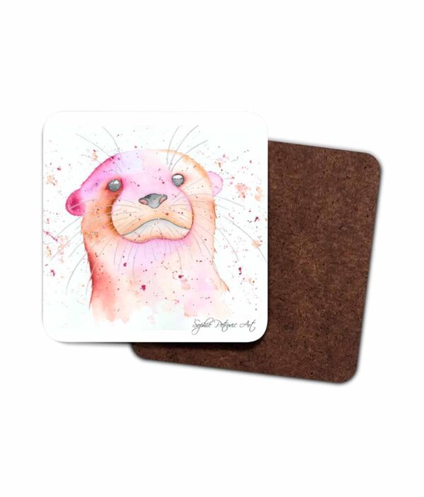 Amber The Otter Hardboard Coaster