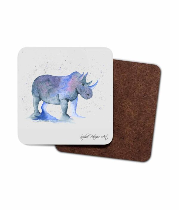 Rupert The Rhino Hardboard Coaster