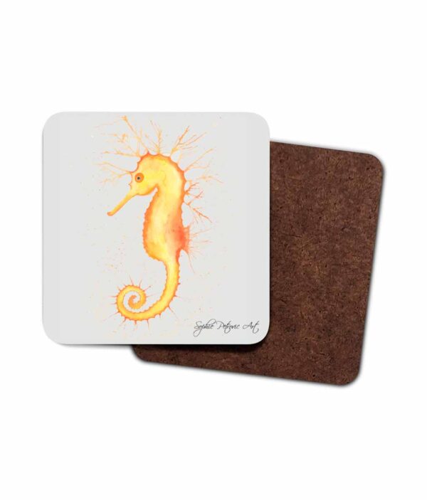 Sammie The Seahorse Hardboard Coaster