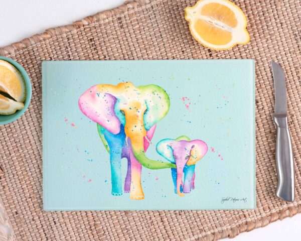 The Elephants Glass Chopping Board