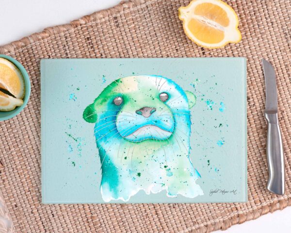 Oliver The Otter Glass Chopping Board