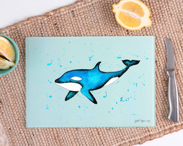 Olive The Orca Glass Chopping Board