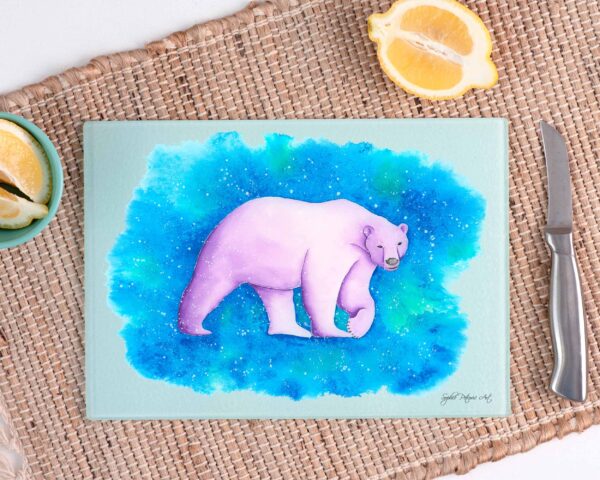 Polar Bear Glass Chopping Board