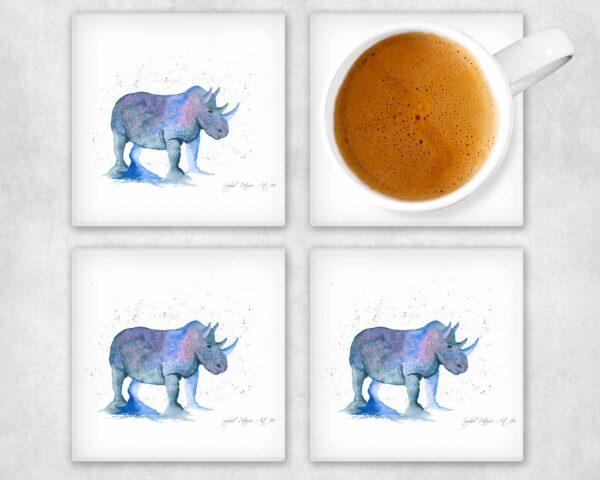 Rupert The Rhino Glass Coasters