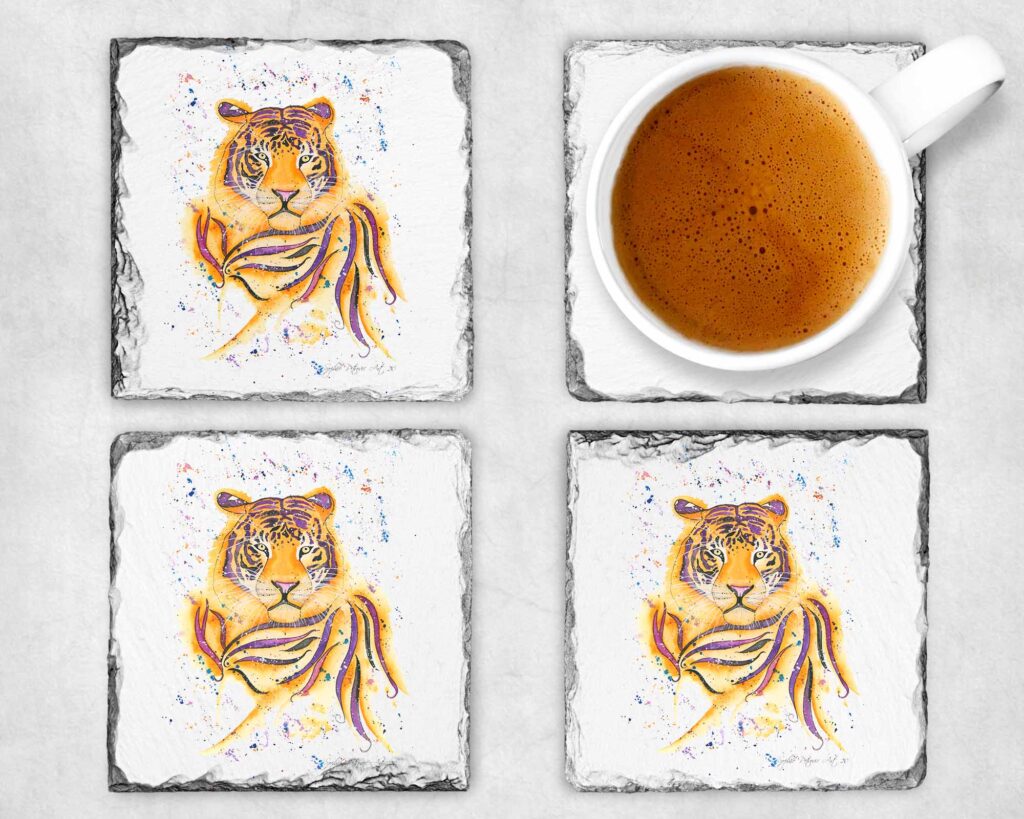 Terence The Tiger Slate Coasters