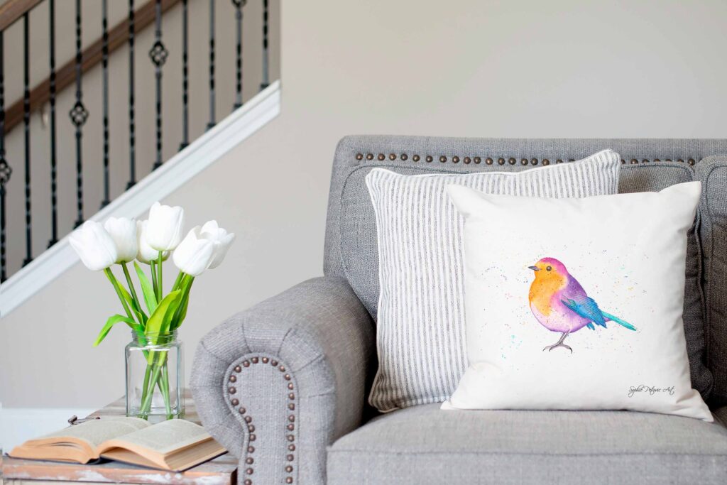 Ruby The Robin Cushion Cover