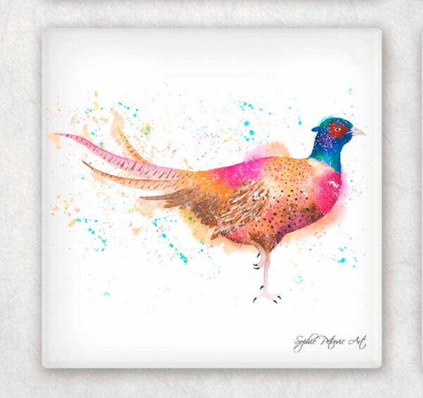 Phil The Pheasant Glass Coasters - Image 2