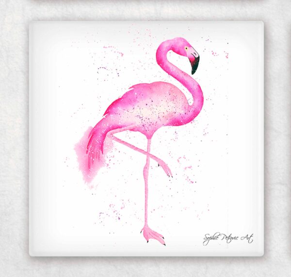 Pink Flamingo Glass Coasters - Image 2