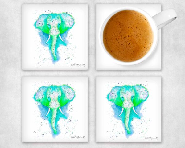 Geen Elephant Glass Coasters