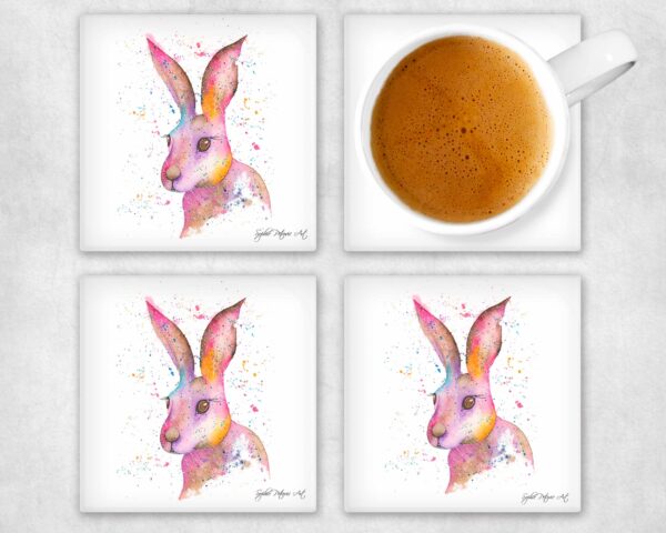 Mrs Hare Glass Coasters