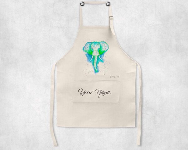 Personalised-Green-Elephant-Apron