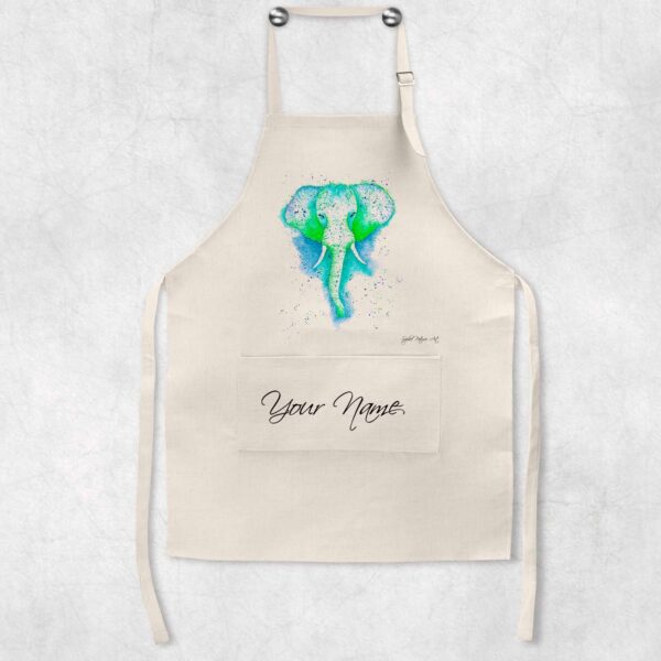 Personalised-Green-Elephant-Apron