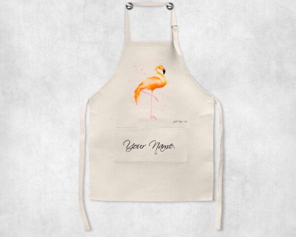 Personalised-Orange-Flamingo-Apron