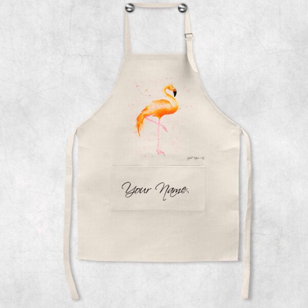 Personalised-Orange-Flamingo-Apron