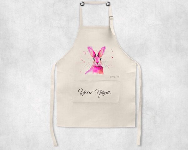 Personalised-Pink-Rabbit-Apron