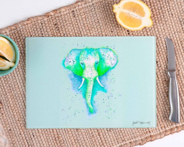 Green Elephant Glass Chopping Board