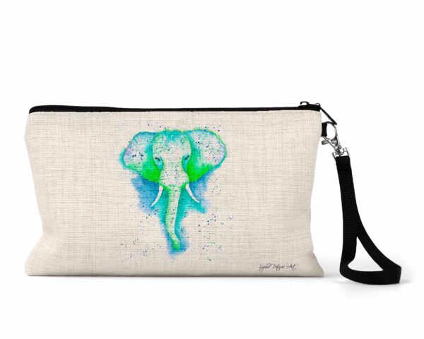 Green Elephant Cosmetic Bag