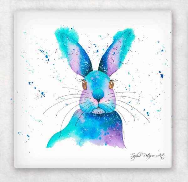 Blue Rabbit Glass Coasters - Image 2