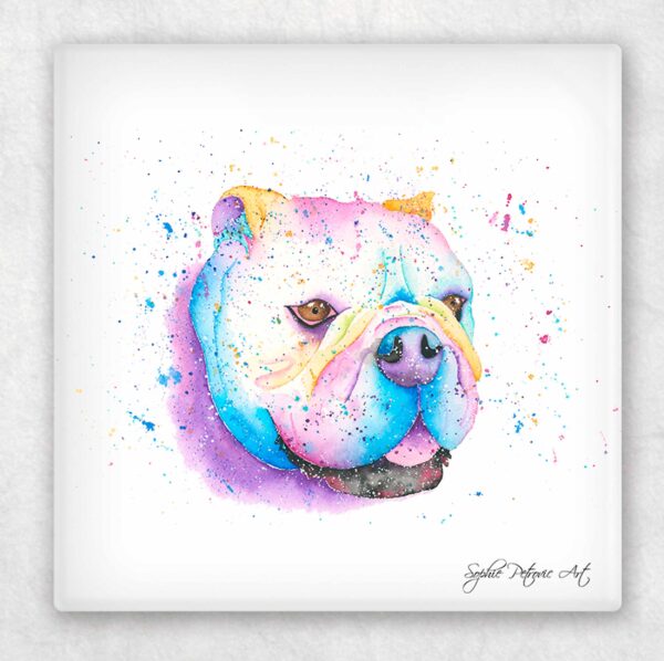 Bruce The Bulldog Glass Coasters - Image 2