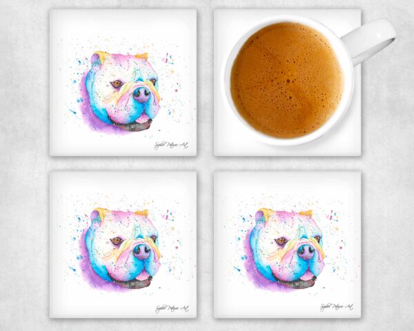 Bruce The Bulldog Glass Coasters