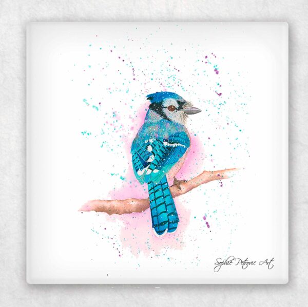 Blue Jay Glass Coasters - Image 2