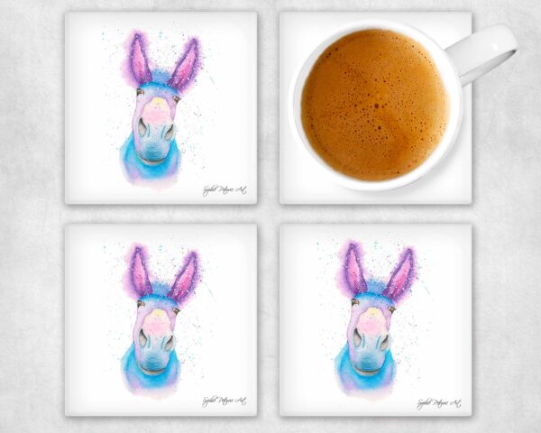 Derek The Donkey Glass Coasters