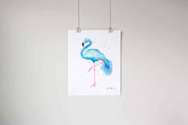 Blue-Flamingo-Art-Print