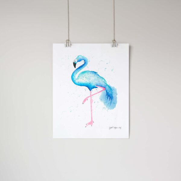 Blue-Flamingo-Art-Print