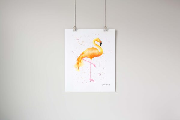 Orange-Flamingo-Art-Print