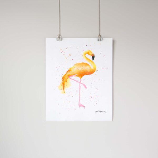 Orange-Flamingo-Art-Print