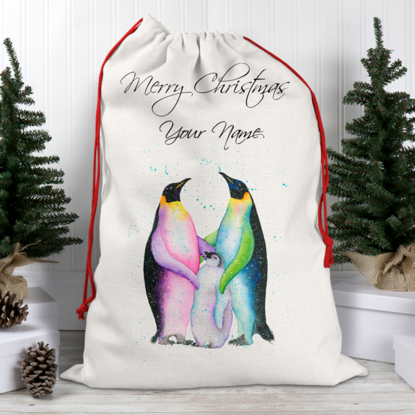 personalised-penguin-family-santa-sack