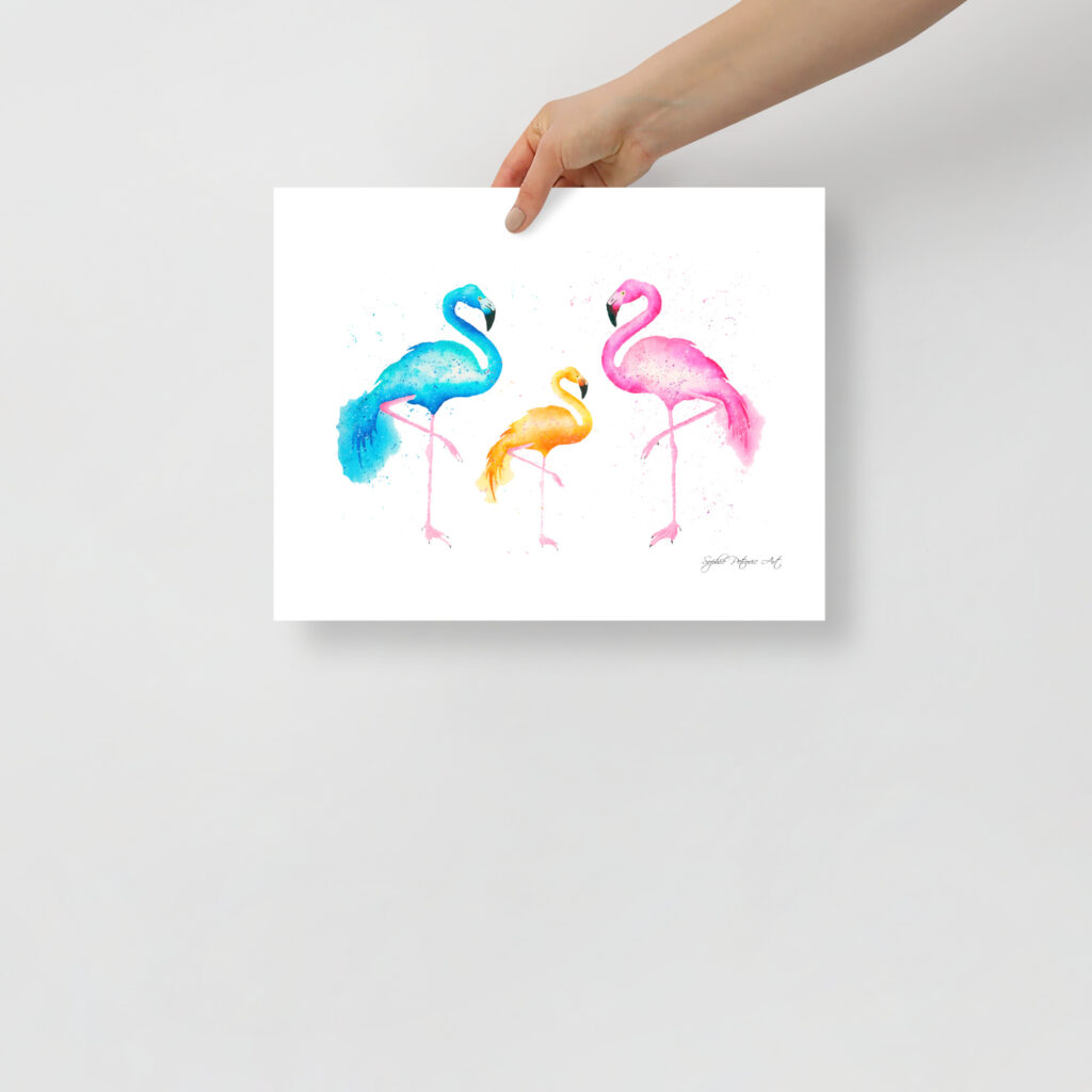 Flamingos Art Print