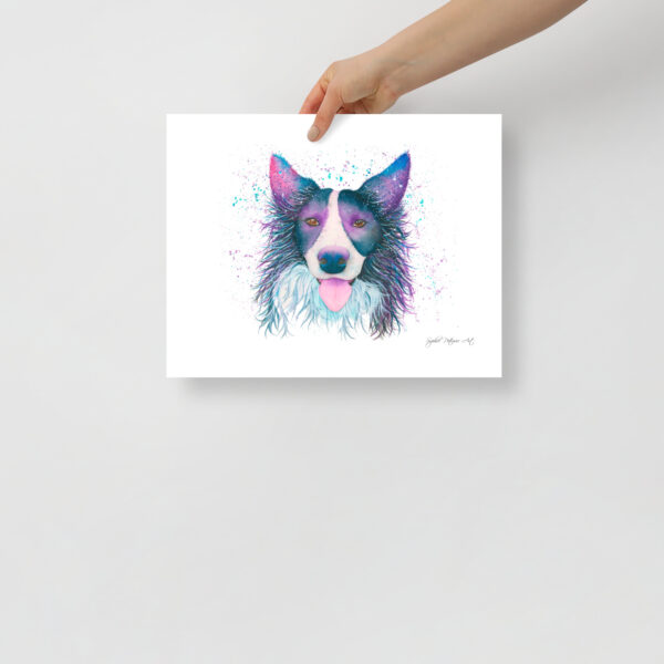 Expressive Border Collie art print featuring Pepper, a hand-painted watercolour dog