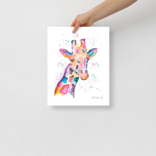 giraffe art print featuring Georgina, a hand-painted watercolour giraffe