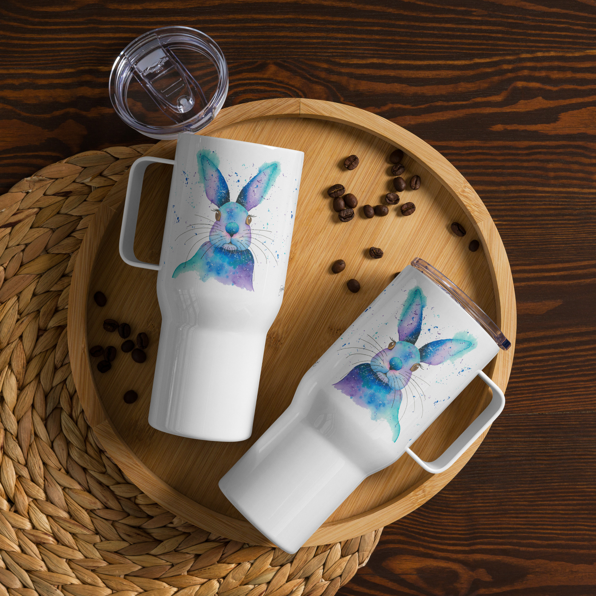 Blue Rabbit Travel Mug