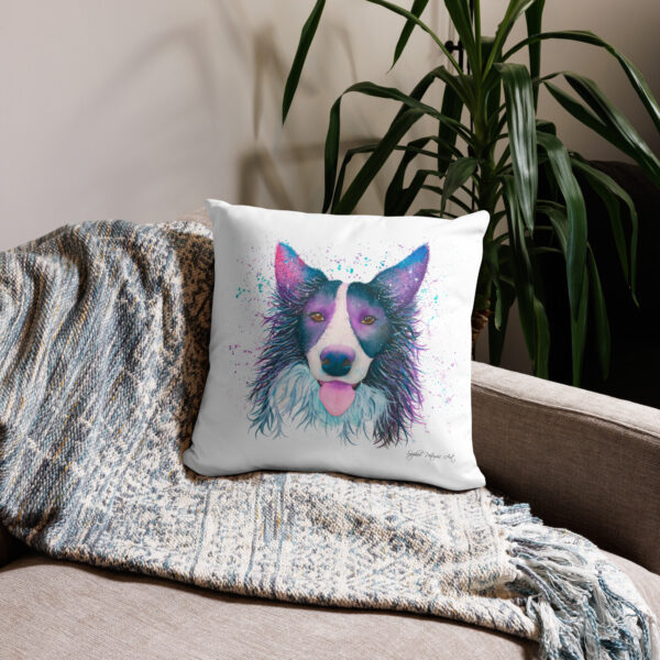 Hand painted watercolour border collie illustration by Sophie Petrovic