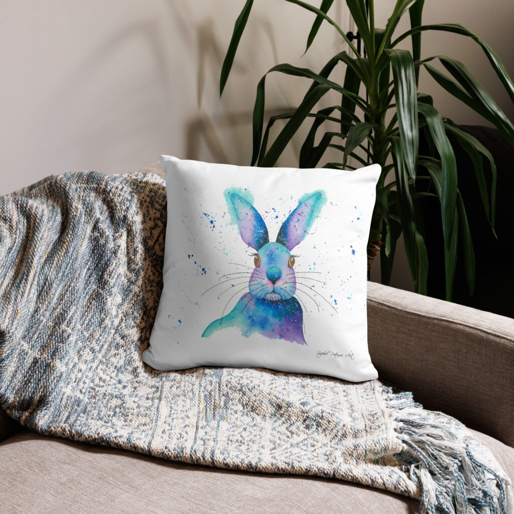 Blue Rabbit Cushion