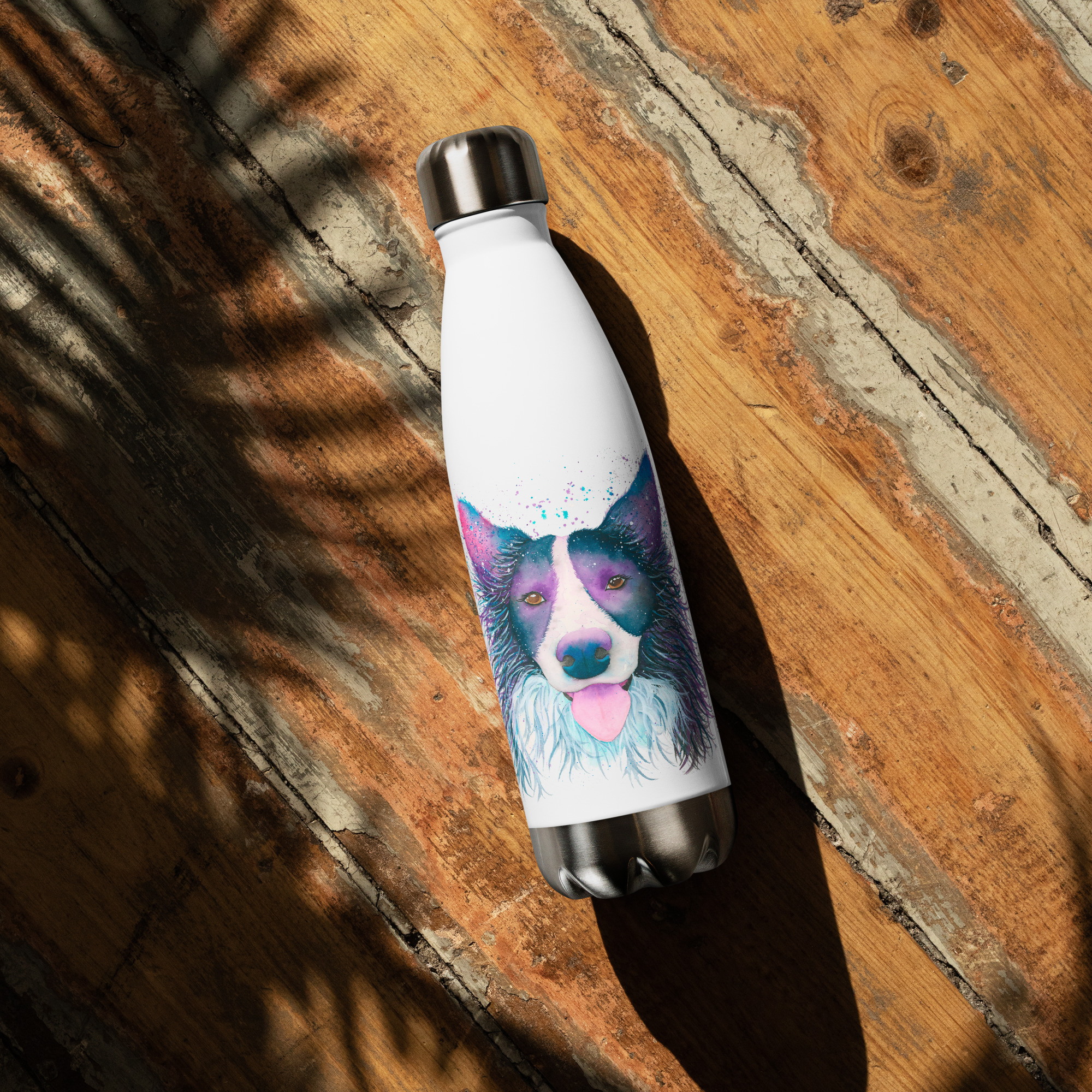 Pepper The Collie water bottle