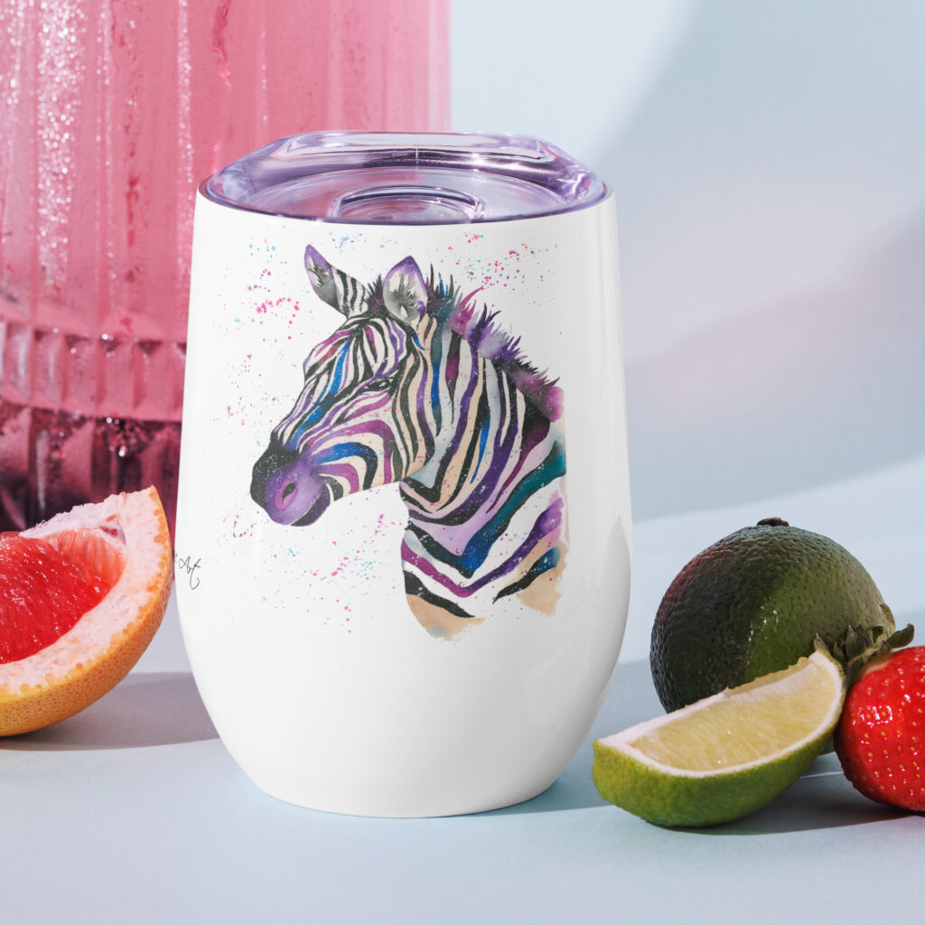 Zoe The Zebra Wine tumbler