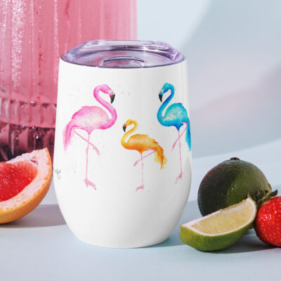 Flamingos Wine tumbler